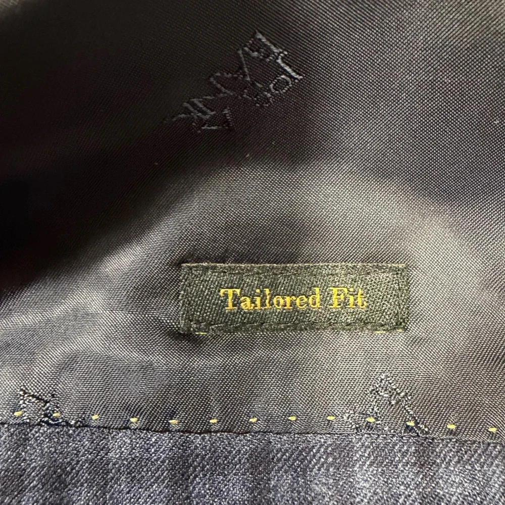Jos A Bank Reserve Sport Coat Plaid Mens 46 Regular Navy Blue 100% Wool EUC